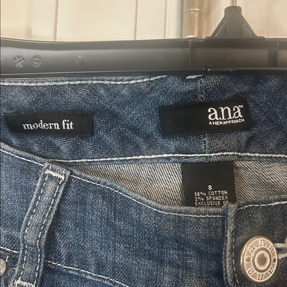 a.n.a Women's Dark Blue Straight Leg Jeans - Picture 2 of 3